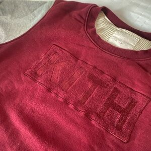 Kith x Aime Leon Dore Chapter 1 Pullover BOGO Sz S in Burgundy /Gray colorway 🔥